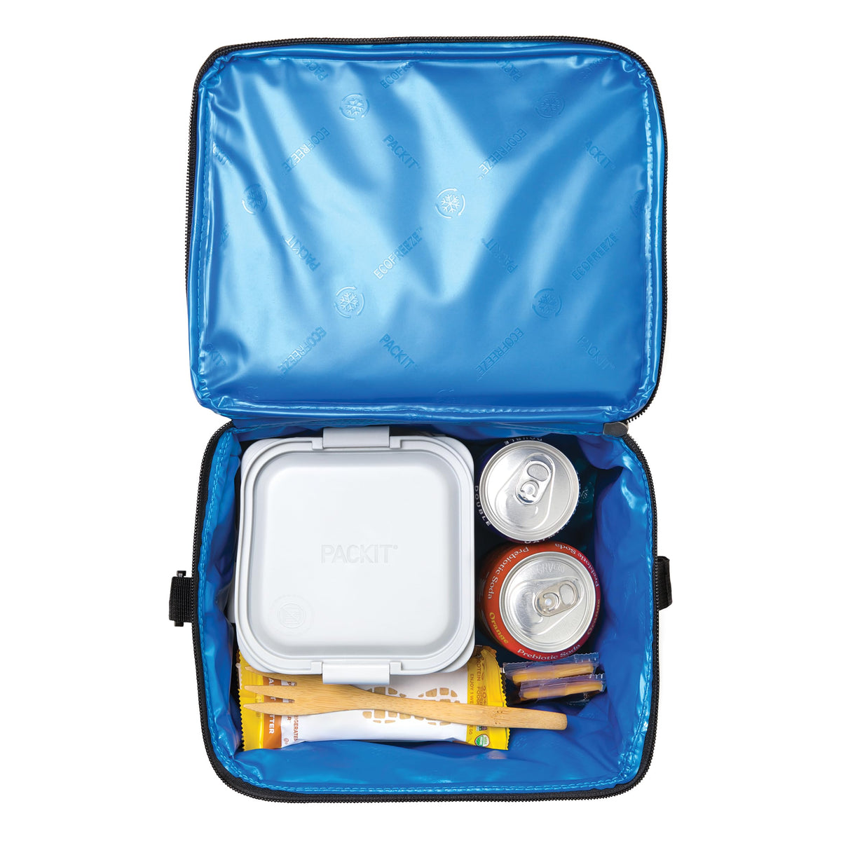 PackIt Freezable Essential Cooler with adjustable crossbody strap for hands-free carry