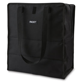 PackIt Freezable Grocery Tote features dual handles for comfortable carry.