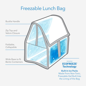 PackIt Freezable Lunch Bag in use with snacks staying cool