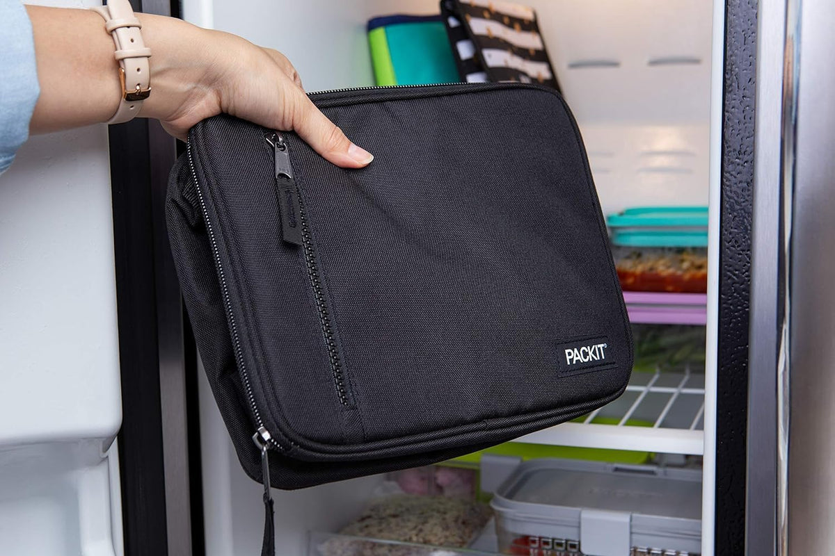PackIt classic lunchbox side-pocket-view stores utensils and napkins for on-the-go.
