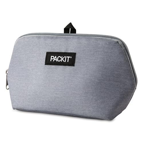 PackIt Freezable Snack Bag Grey Fog foldable design fits in daily bags.
