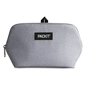 PackIt Freezable Snack Bag Grey Fog with open-top design for easy packing and cooling.