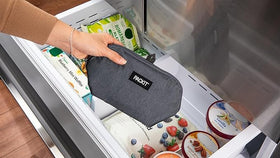 PackIt Freezable Snack Bag Grey Fog with zip closure for secure on-the-go freshness.