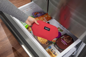 PackIt Freezable Snack Bag Poppy interior keeps snacks or cosmetics organized safely.
