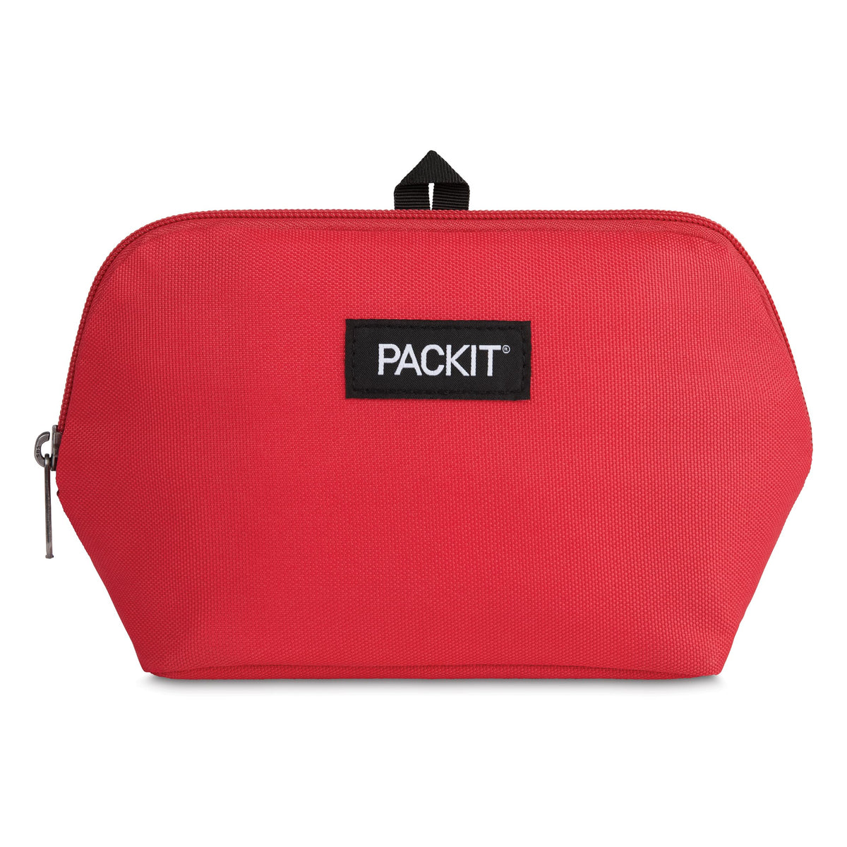 PackIt Freezable Snack Bag Poppy open demonstrates travel-ready storage that keeps snacks fresh.
