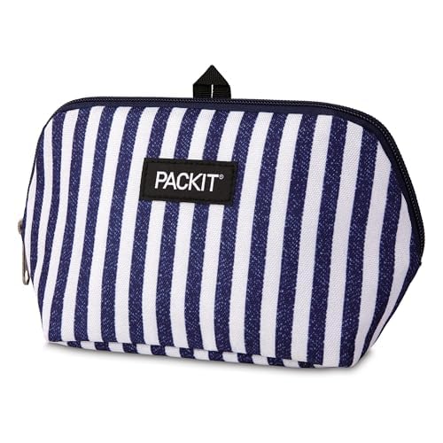 PackIt Freezable Snack Bag Seaside Stripe daily use reduces waste with reusable design