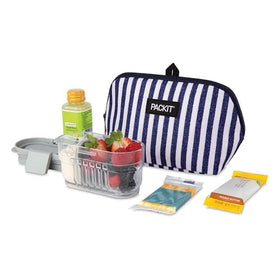 PackIt Freezable Snack Bag Seaside Stripe featuring EcoFreeze technology for built-in cooling