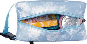 PackIt Freezable Snack Box Blue Sky folded flat for purse or bag