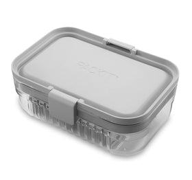 PackIt Mod Lunch adjustable dividers reconfigure space for proteins, grains, and sides.