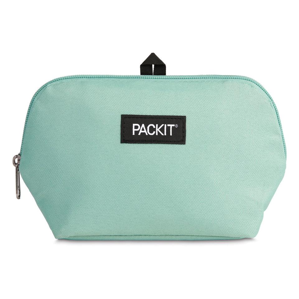 PackIt Freezable Snack Bag Sage with zip closure keeps snacks cool on the go.