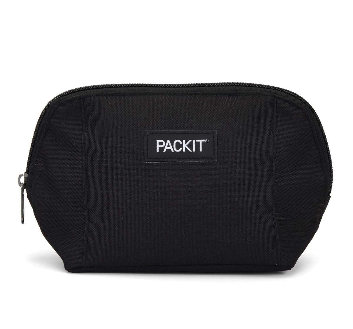 PackIt Freezable Snack Bag black, closed, keeps snacks cool on the go