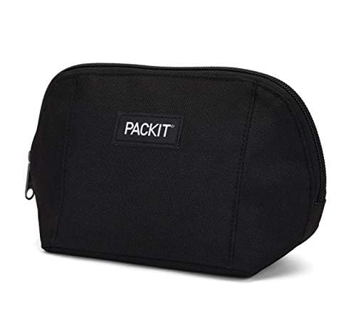 PackIt Freezable Snack Bag black folded flat for compact storage