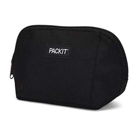 PackIt Freezable Snack Bag black folded flat for compact storage