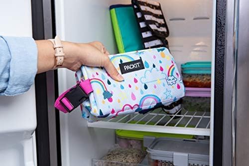 PackIt Snack Box Freezable Rainbow Sky interior liner stays clean and food-safe