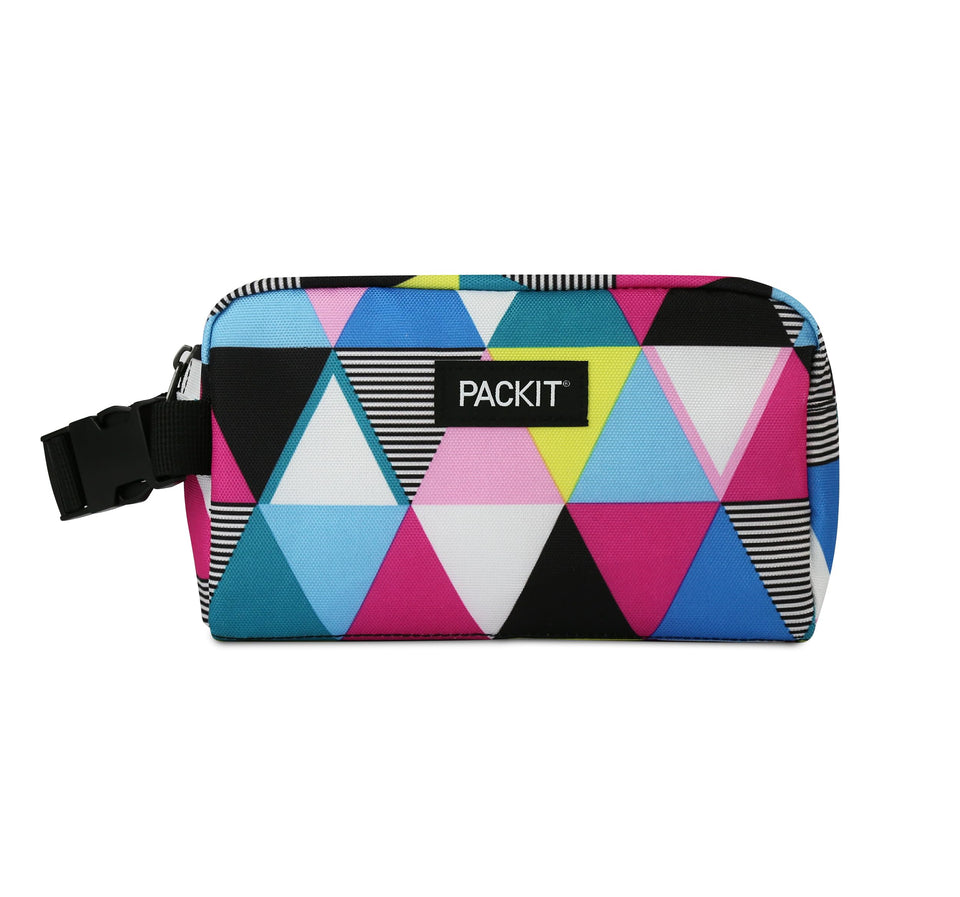 PackIt Snack Box freezable triangle stripes front view showing built-in cooling