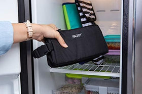 Open PackIt snack box with lid and insulated interior keeps snacks cool.