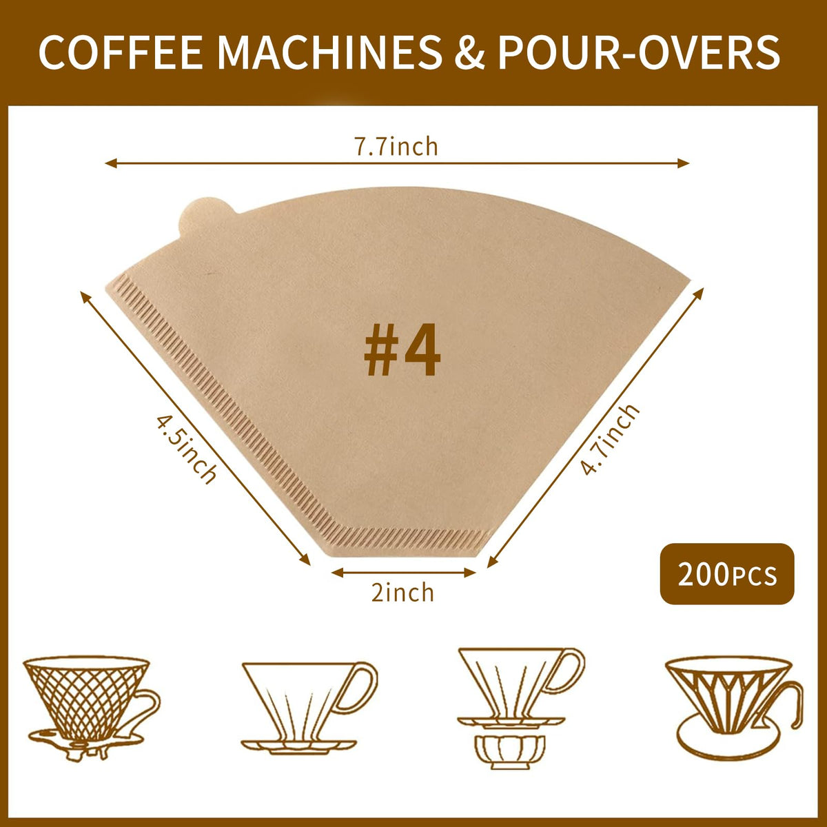 PADELE unbleached 200-count filters, eco-friendly box for home use