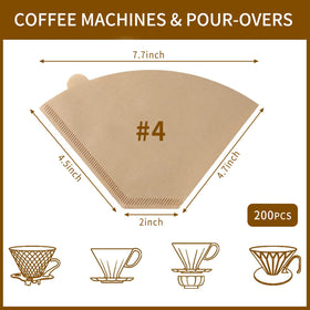 PADELE unbleached 200-count filters, eco-friendly box for home use