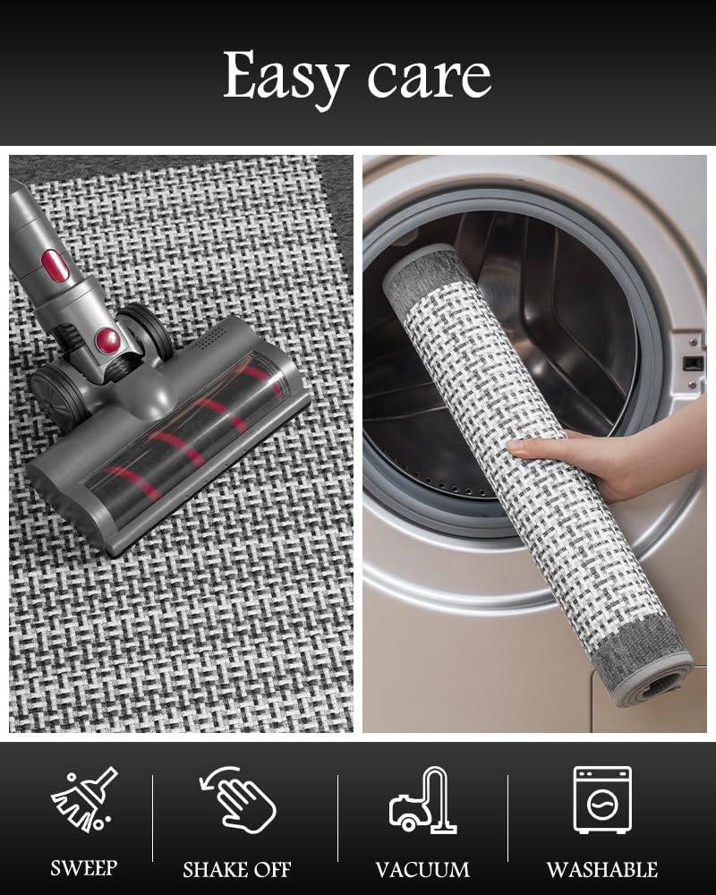 PADOOR non-slip backing keeps rugs secure on busy kitchen floors.