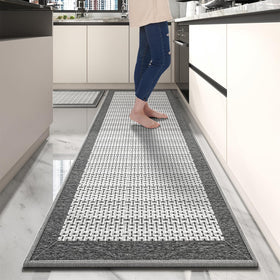 PADOOR non-slip kitchen rugs set in front of sink for safer footing.