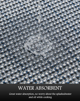 PADOOR washable blue kitchen rug set simplifies cleaning with cold water wash.