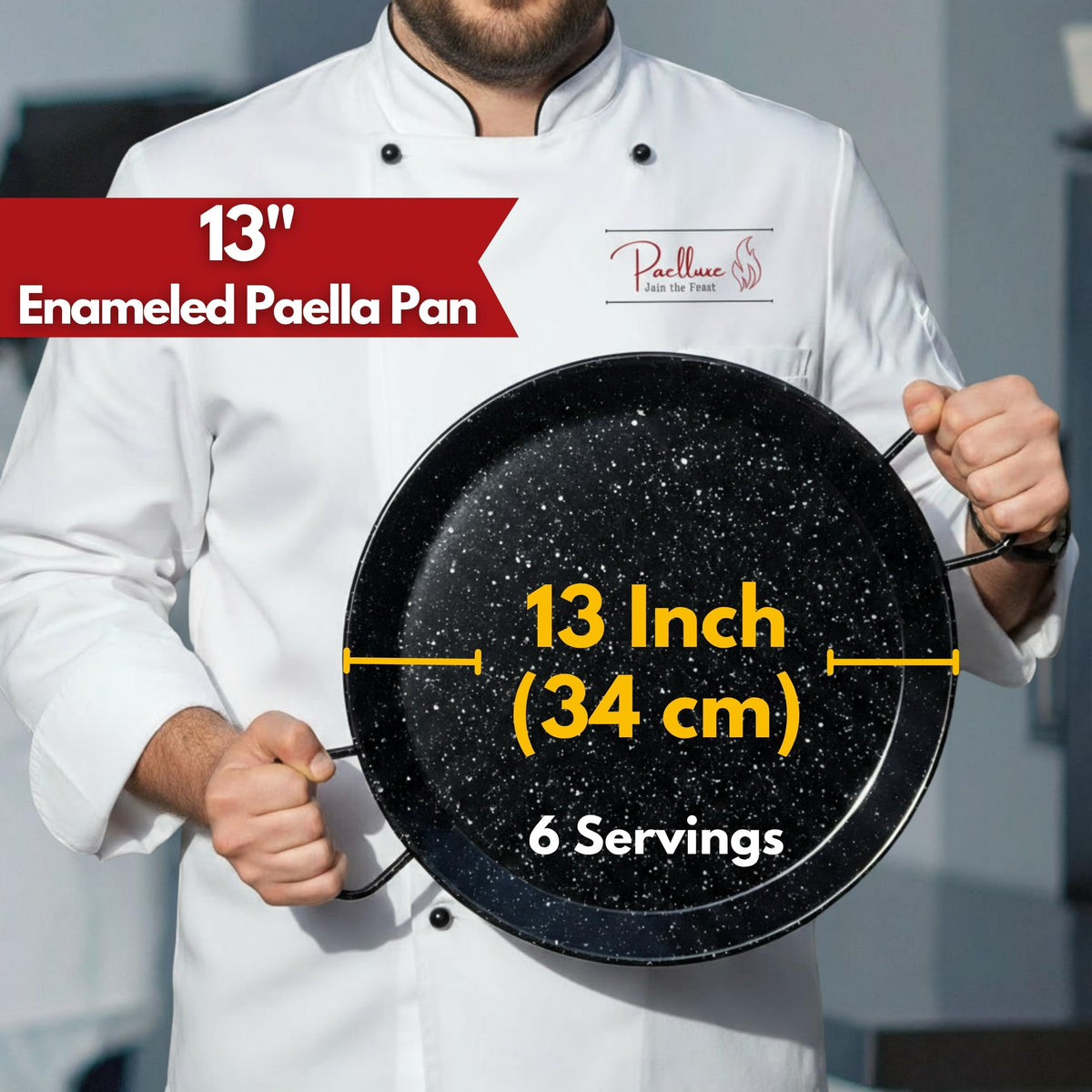 Paelluxe Pan interior enamel surface ready for easy cleanup