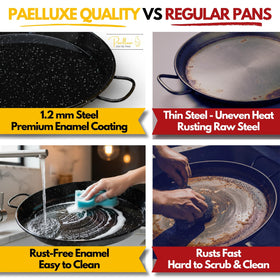 Paelluxe Pan on grill or in oven for multi-method cooking