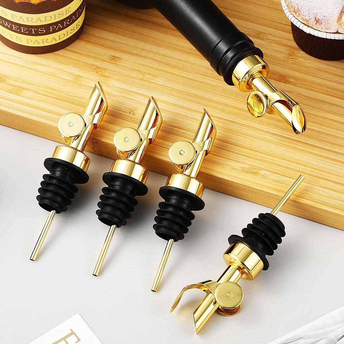 Pafusen fast-flow syrup and oil dispenser keeps liquids moving smoothly.