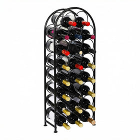 PAG 23-bottle arched rack front view for sturdy freestanding home storage