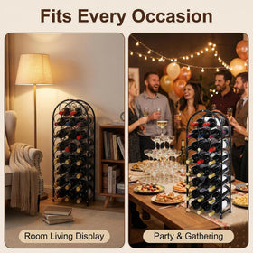 PAG 23-bottle arched rack in dining room demonstrates elegant fit