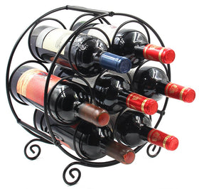 PAG 7-Bottle Wine Rack front view shows sturdy metal construction for countertop organization.