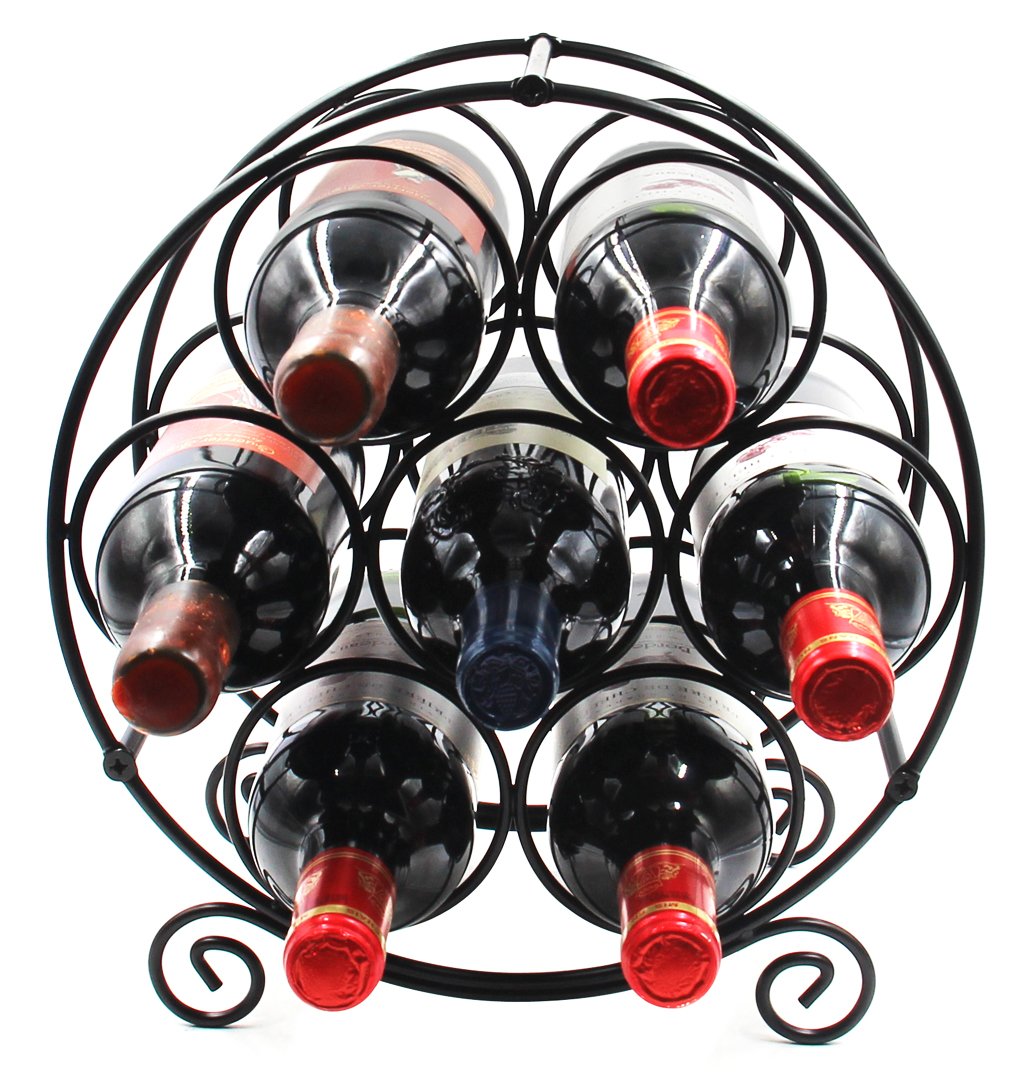 PAG 7-Bottle Wine Rack side view highlights compact footprint for small spaces.