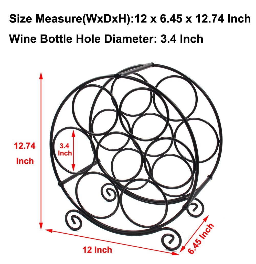 PAG 7-Bottle Wine Rack top view emphasizes circular layout and bottle alignment.