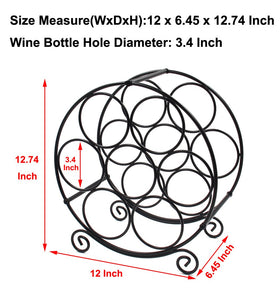 PAG 7-Bottle Wine Rack top view emphasizes circular layout and bottle alignment.