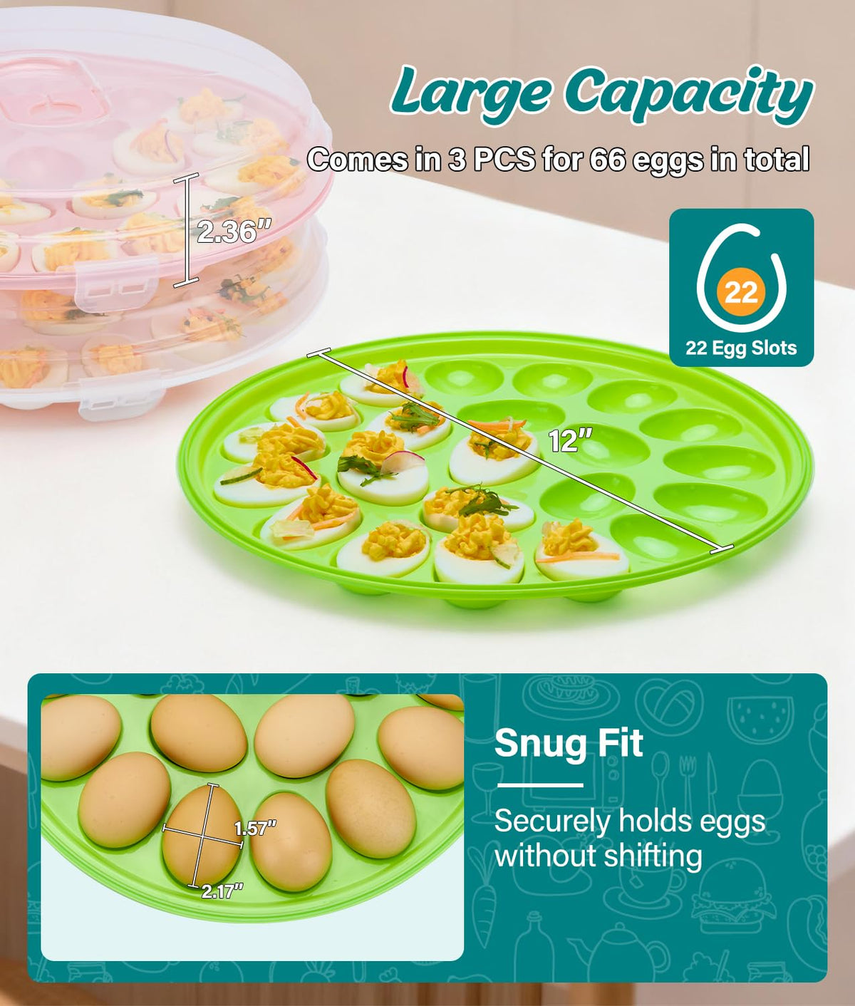 PAHTTO foldable handle egg tray is easy to carry.