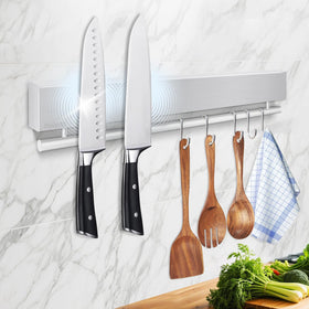 Pailexin 12-inch knife holder on wall for quick access.