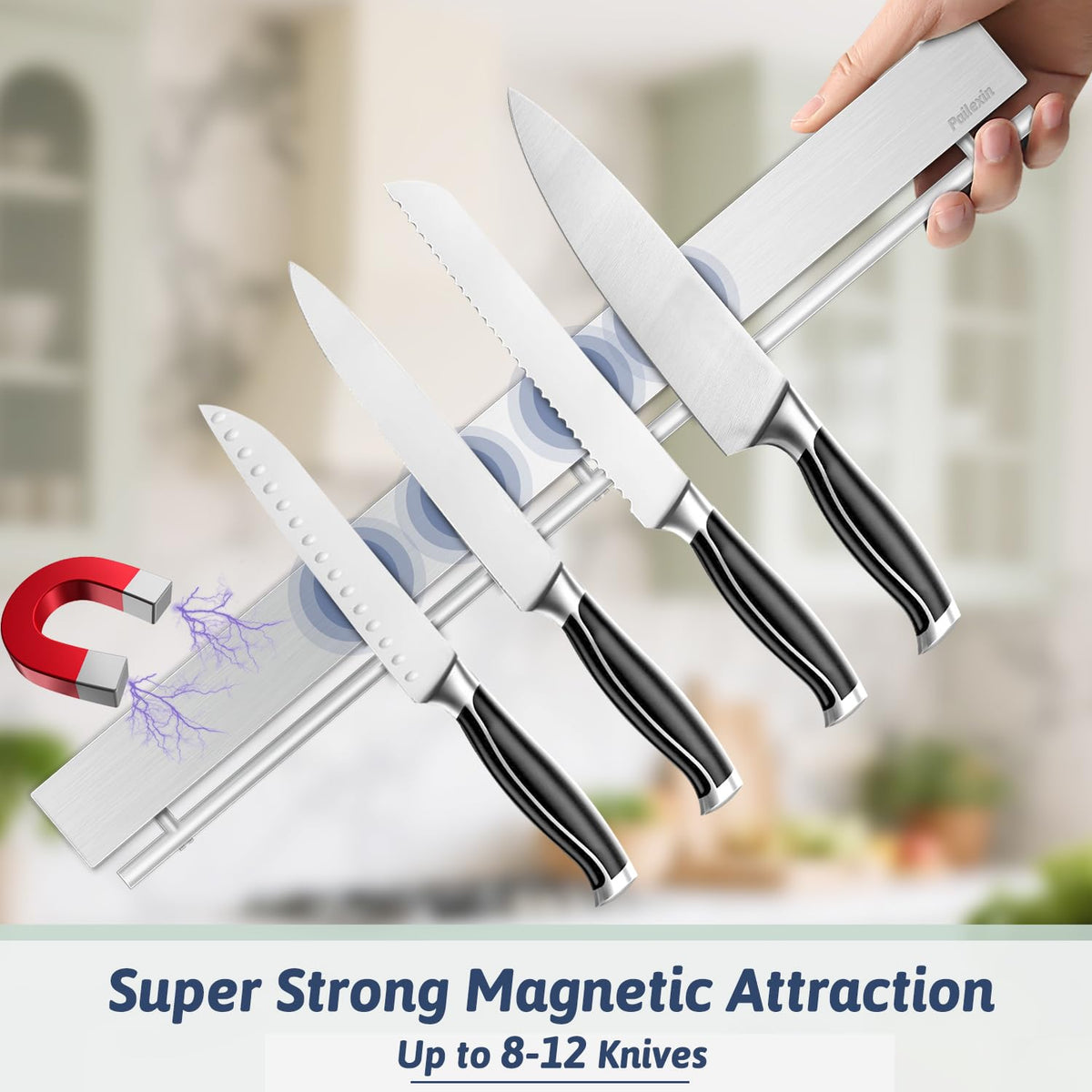 Pailexin no-drill adhesive mounting enables damage-free installation.