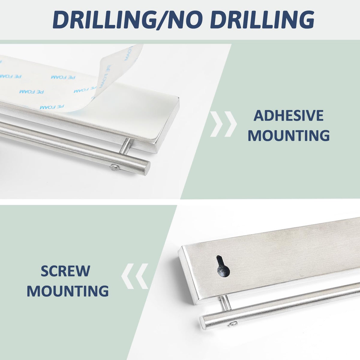 Pailexin screw-mount option provides secure wall installation.