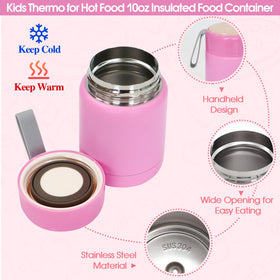 PainZieteg stainless steel 10oz thermos keeps soup warm or drink cool
