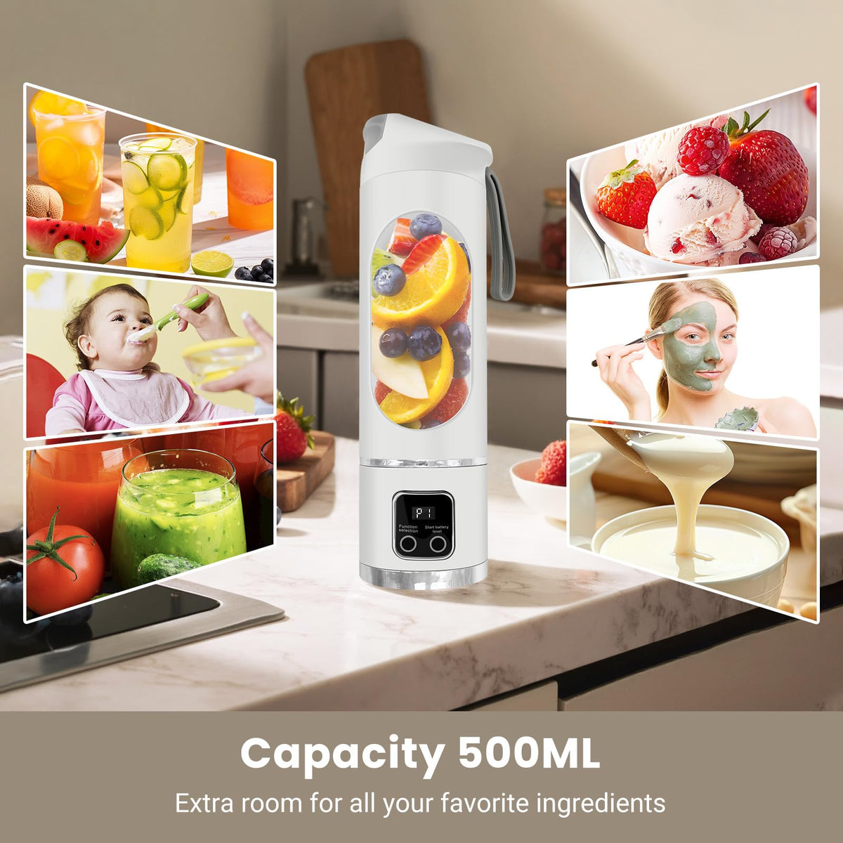 Pakay blending lid design – ergonomic M-cup lid for easy handling.