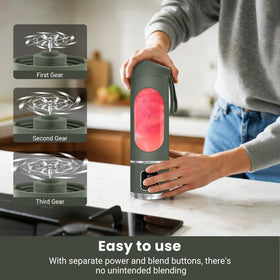 Pakay portable blender shows 1500mAh battery ready for quick blending sessions