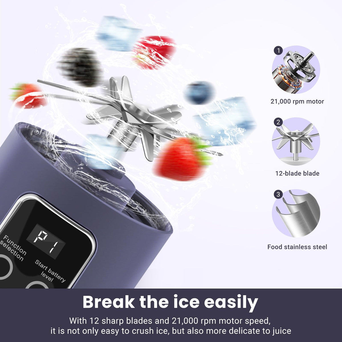 Pakay portable blender safety design with magnetic switch.