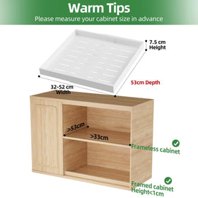 PAKETA 21in deep pull-out drawer mounted on smooth rails.