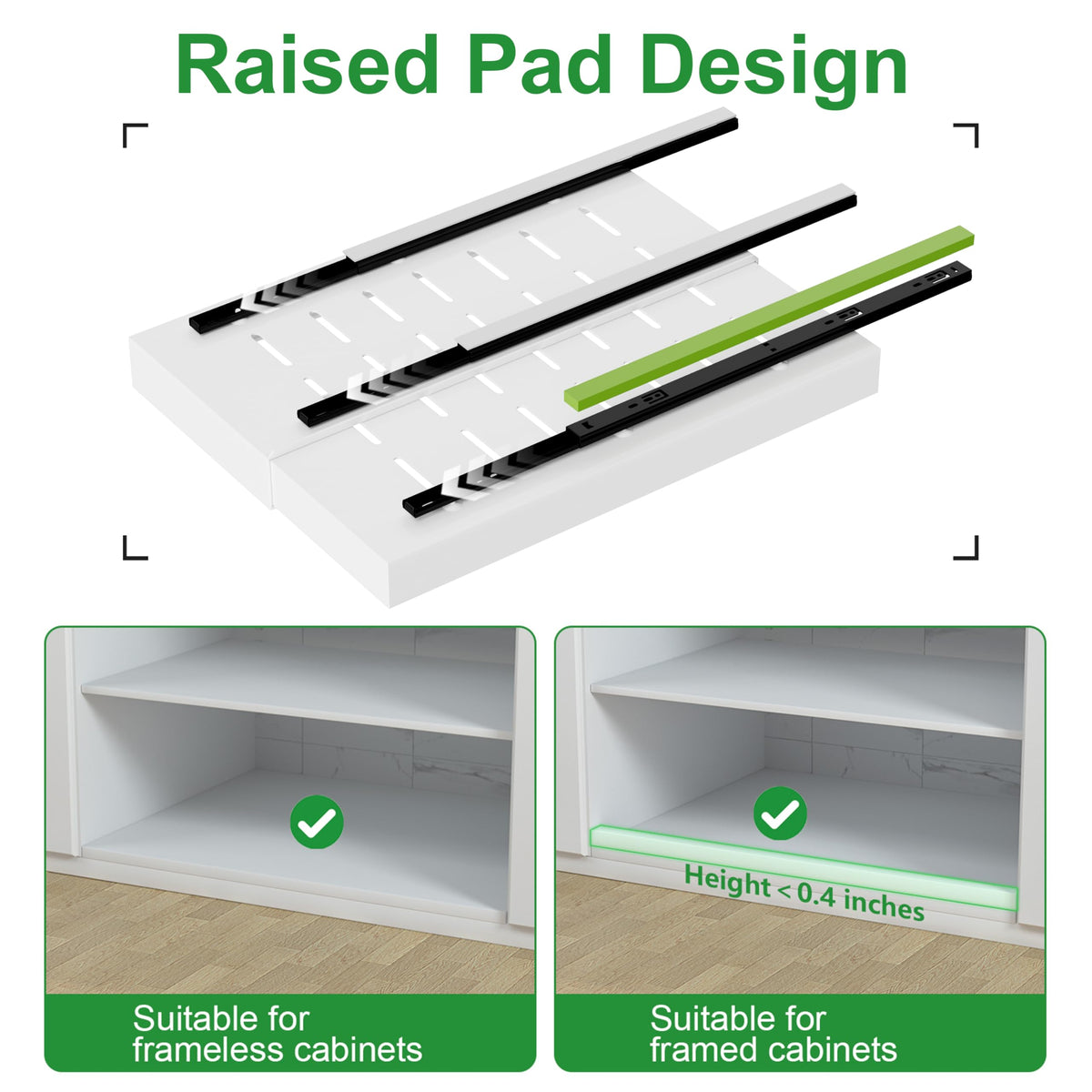 PAKETA compatibility for framed and frameless cabinets expands placement options.