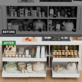 Nano adhesive mounting detail on cabinet for quick tool-free setup