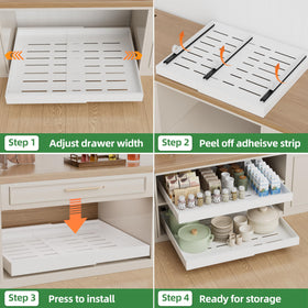 Spice rack and pantry storage neatly organized inside cabinet
