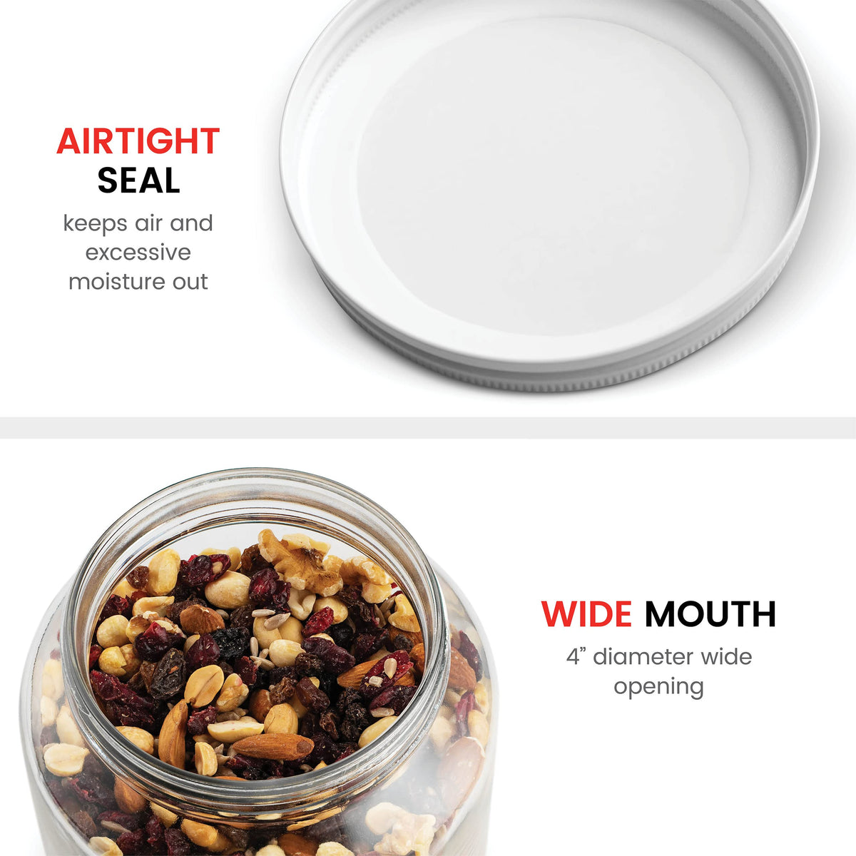 Paksh Novelty clear pantry storage jars for organized dry goods.