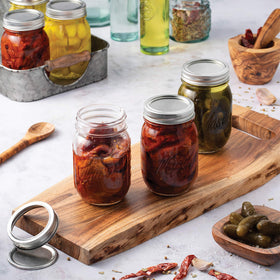 Paksh Novelty mason jar with lid for canning and preserving.