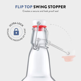 Paksh Novelty second fermentation bottle for kombucha, beer, or kefir with a secure seal.