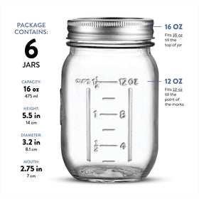 Paksh Novelty wide-mouth 16 oz jar offers easy filling and access.